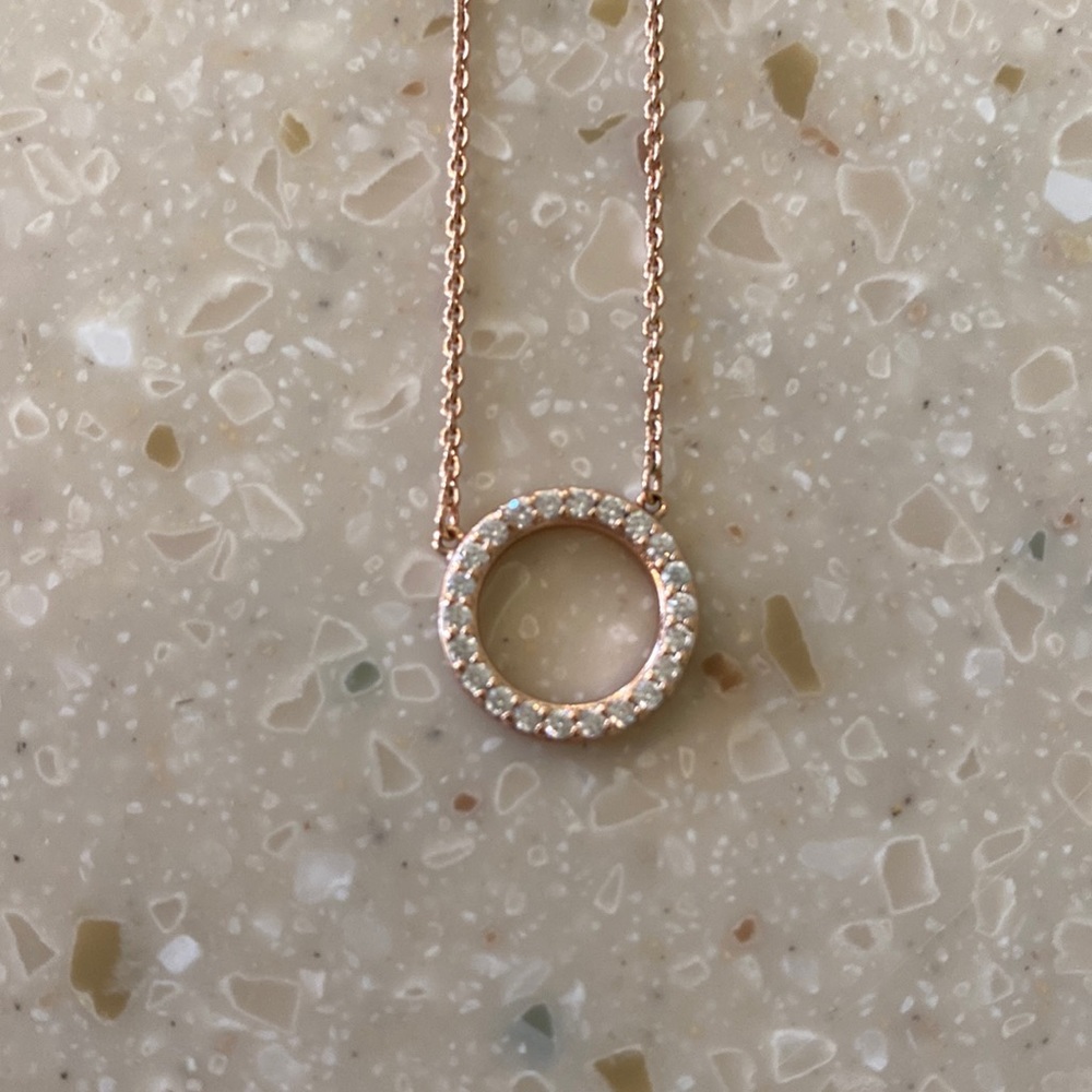 Origami owl rose gold necklace